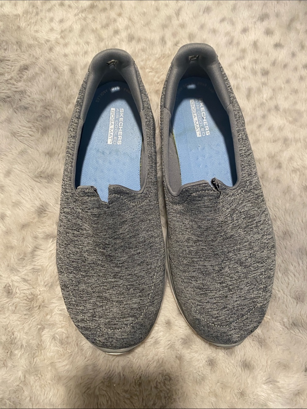Skechers womens Grey Knit Slip-On Loafers